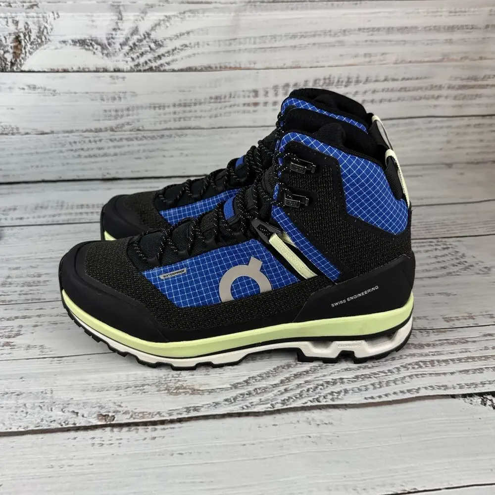 On Cloudalpine Waterproof Womens US 10 Hiking Boots Black Blue